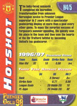 1997-98 Merlin Premier Gold - Hot Shots #H4 Ole Gunnar Solskjær Back