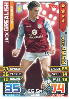 2015-16 Topps Match Attax Premier League Extra - Rising Stars #R3  Jack Grealish Front