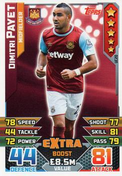 2015-16 Topps Match Attax Premier League Extra - Extra Boost Cards #UC20 Dimitri Payet Front