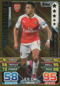 2015-16 Topps Match Attax Premier League Extra - Limited Edition - Gold #LE1 Alexis Sanchez Front