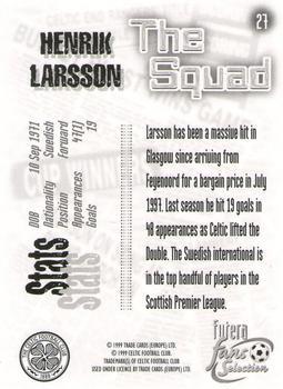 1999 Futera Celtic Fans' Selection - Foil #27 Henrik Larsson Back