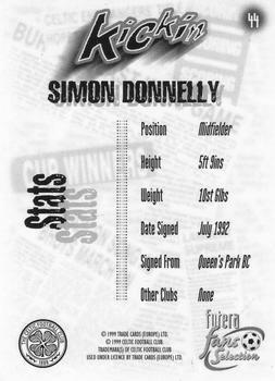 1999 Futera Celtic Fans' Selection - Foil #44 Simon Donnelly Back