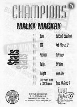 1999 Futera Celtic Fans' Selection - Foil #84 Malky Mackay Back