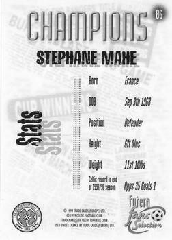 1999 Futera Celtic Fans' Selection - Foil #86 Stephane Mahe Back