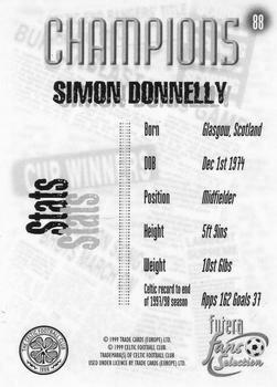 1999 Futera Celtic Fans' Selection - Foil #88 Simon Donnelly Back