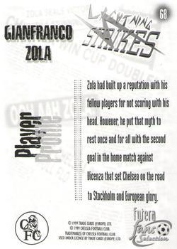 1999 Futera Chelsea Fans' Selection - Foil #68 Gianfranco Zola Back