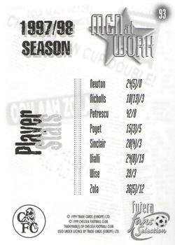 1999 Futera Chelsea Fans' Selection - Foil #93 Men at Work 1997/98 Back
