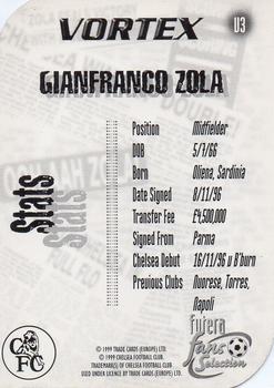 1999 Futera Chelsea Fans' Selection - Vortex #V3 Gianfranco Zola Back