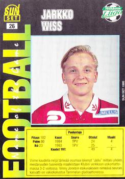 1995 SunSet Finland Veikkausliiga #26 Jarkko Wiss Back