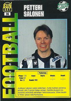 1995 SunSet Finland Veikkausliiga #36 Petteri Salonen Back
