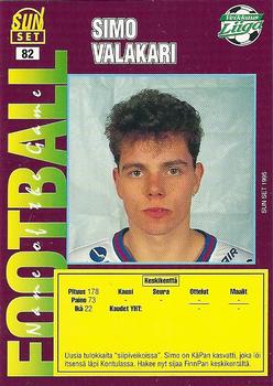 1995 SunSet Finland Veikkausliiga #82 Simo Valakari Back