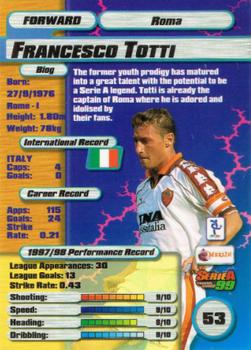 1998-99 Merlin Serie A 99 #53 Francesco Totti Back