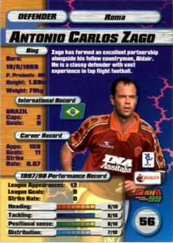 1998-99 Merlin Serie A 99 #56 Antonio Carlos Zago Back