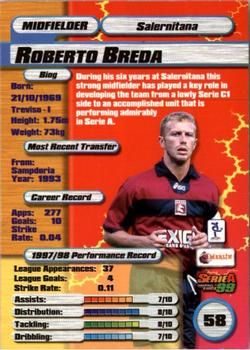 1998-99 Merlin Serie A 99 #58 Roberto Breda Back