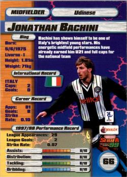 1998-99 Merlin Serie A 99 #66 Jonathan Bachini Back