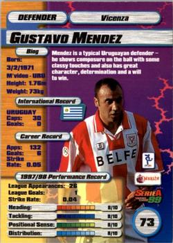 1998-99 Merlin Serie A 99 #73 Gustavo Mendez Back