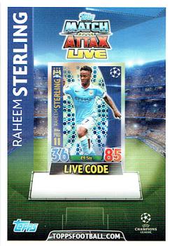 2015-16 Topps Match Attax UEFA Champions League English - Match Attax Live #NNO Raheem Sterling Front