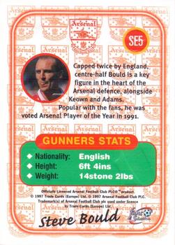 1997-98 Futera Arsenal Fans' Selection - Special Edition Embossed #SE5 Steve Bould Back