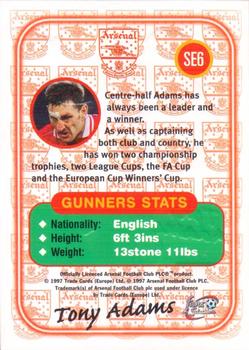 1997-98 Futera Arsenal Fans' Selection - Special Edition Embossed #SE6 Tony Adams Back