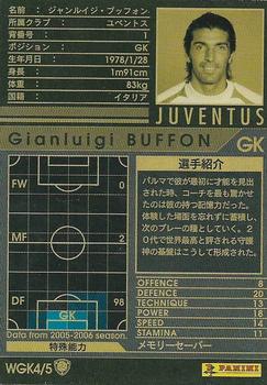2005-06 Panini WCCF European Clubs - World-Class Goalkeepers #WGK4 Gianluigi Buffon Back