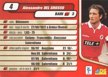 2000 DS Pianeta Calcio Serie A #4 Alessandro Del Grosso Back