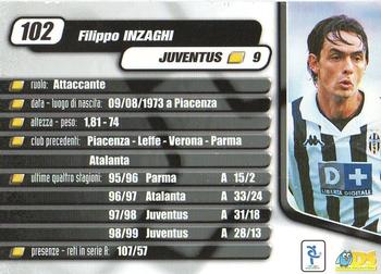 2000 DS Pianeta Calcio Serie A #102 Filippo Inzaghi Back