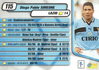 2000 DS Pianeta Calcio Serie A #115 Diego Simeone Back