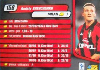 2000 DS Pianeta Calcio Serie A #158 Andriy Shevchenko Back