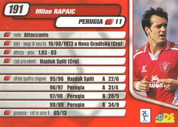 2000 DS Pianeta Calcio Serie A #191 Milan Rapaic Back