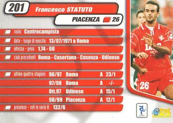 2000 DS Pianeta Calcio Serie A #201 Francesco Statuto Back