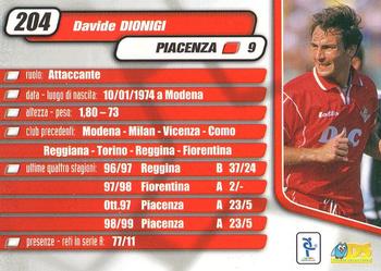 2000 DS Pianeta Calcio Serie A #204 Davide Dionigi Back