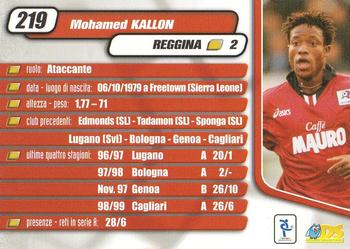 2000 DS Pianeta Calcio Serie A #219 Mohamed Kallon Back