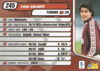 2000 DS Pianeta Calcio Serie A #245 Fabio Galante Back