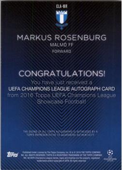 2015-16 Topps UEFA Champions League Showcase - Autographs #CLA-MR Markus Rosenberg Back