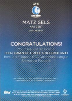 2015-16 Topps UEFA Champions League Showcase - Autographs #CLA-MS Matz Sels Back