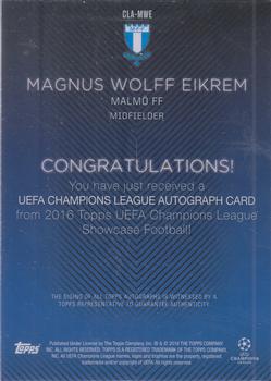 2015-16 Topps UEFA Champions League Showcase - Autographs #CLA-MWE Magnus Wolff Eikrem Back