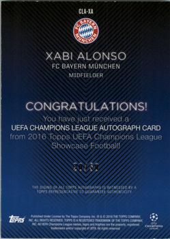 2015-16 Topps UEFA Champions League Showcase - Autographs Gold #CLA-XA Xabi Alonso Back