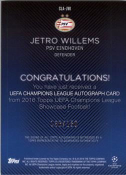 2015-16 Topps UEFA Champions League Showcase - Autographs Green #CLA-JWI Jetro Willems Back