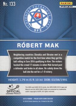 2016 Panini Prizm UEFA Euro - Silver Prizms #133 Robert Mak Back