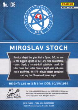 2016 Panini Prizm UEFA Euro - Silver Prizms #136 Miroslav Stoch Back