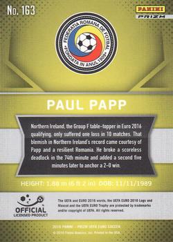 2016 Panini Prizm UEFA Euro - Silver Prizms #163 Paul Papp Back