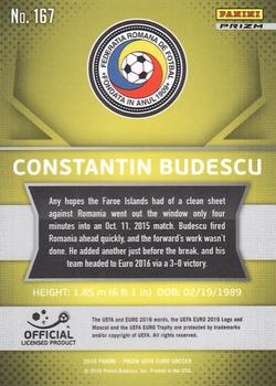 2016 Panini Prizm UEFA Euro - Silver Prizms #167 Constantin Budescu Back