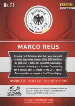 2016 Panini Prizm UEFA Euro - Red & Light Blue Prizms #51 Marco Reus Back