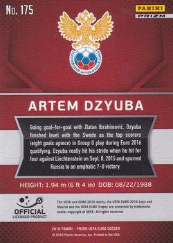 2016 Panini Prizm UEFA Euro - Flash Prizms #175 Artem Dzyuba Back