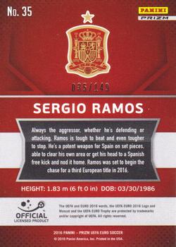 2016 Panini Prizm UEFA Euro - Red Prizms #35 Sergio Ramos Back