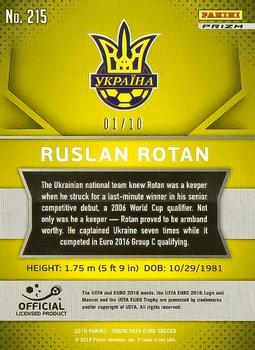 2016 Panini Prizm UEFA Euro - Gold Prizms #215 Ruslan Rotan Back