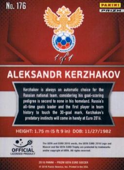2016 Panini Prizm UEFA Euro - Black Prizms #176 Aleksandr Kerzhakov Back