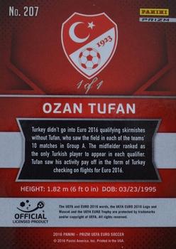 2016 Panini Prizm UEFA Euro - Black Prizms #207 Ozan Tufan Back