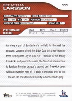 2015 Topps Premier Gold - Green #111 Sebastian Larsson Back