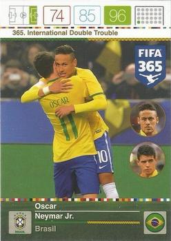 2015 Panini Adrenalyn XL FIFA 365 #365 Oscar / Neymar Jr. Front